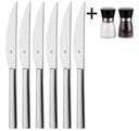 WMF Steakmessen Nuova - 6 stuks - Inclusief GRATIS Cookinglife Peper- en Zoutmolenset