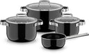 WMF Pannenset Fusiontec 2.0 Mineral Pro Zwart 4-delig - Kookpan ø 16, 20, 24 cm & Steelpan ø 16 cm