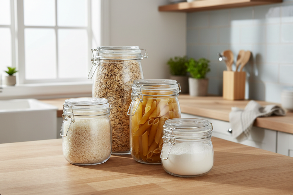 Cookinglife Weckpotten set - Glas - Inmaken en Bewaren - Voorraadpotten - Transparant - 4 stuks