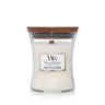 WoodWick Geurkaars Medium White Tea & Jasmine - 11 cm / ø 10 cm