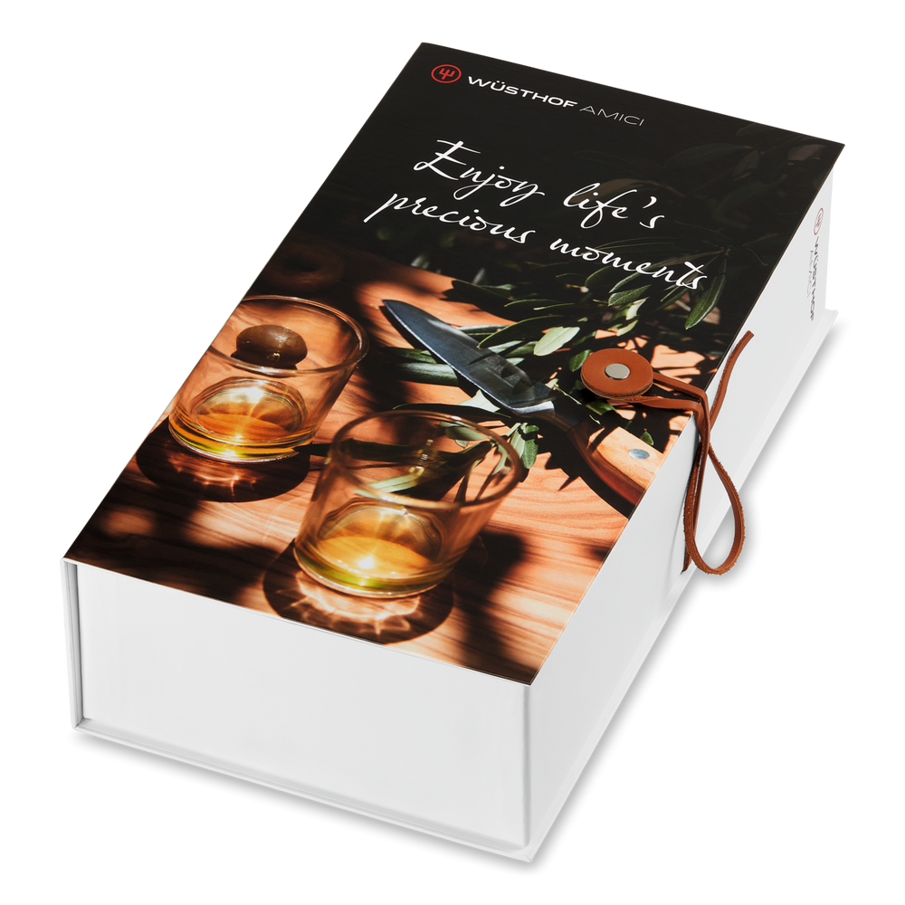 Wusthof Cadeauset Amici - Koksmes, Snijplank & Olijfolie