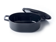 Alva Braadpan - Dutch Oven Ovaal Nori 31 x 21 cm + Gratis Leren Handvaten- geëmailleerde anti-aanbaklaag