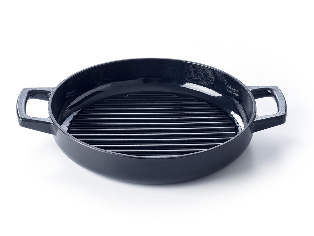 Alva Braadpan - Dutch Oven Ovaal Nori 31 x 21 cm + Gratis Leren Handvaten- geëmailleerde anti-aanbaklaag