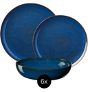 ASA Selection Serviesset Saisons - Midnight Blue - 18 delig / 6 personen - 6 dinerborden, 6 ontbijtborden en 6 kommen
