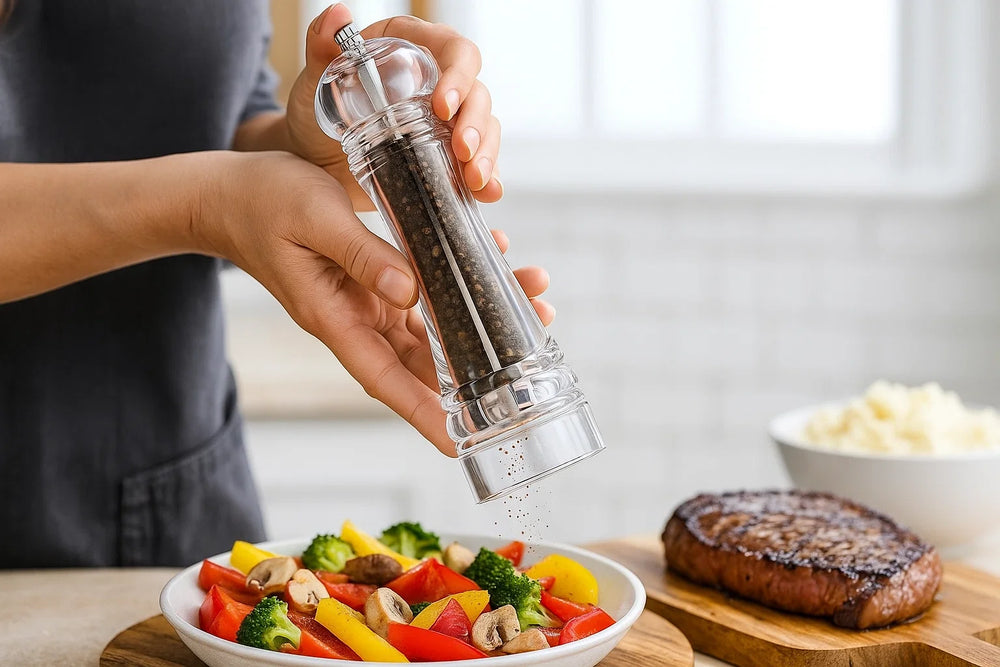 Cookinglife Peper- en Zoutmolen Set Rocca Transparant - 21.5 cm