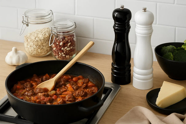 Cookinglife Peper- en Zoutmolen Set Rocca Zwart / Wit Glanzend - 21.5 cm