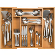 Cookinglife Bestekbak - Bamboe - uitschuifbaar - 28x34x5cm of 45x34x5cm