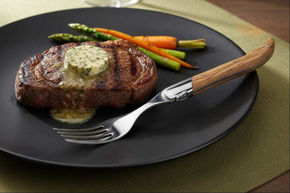Blackwell Steakbestek Laguiole - Steakmessen & Steakvorken - Olijfhout - 12 Stuks