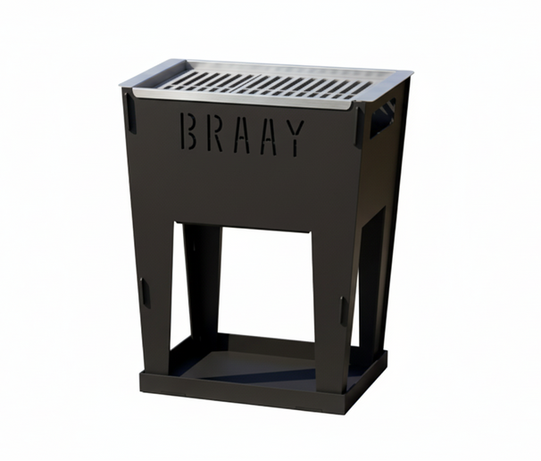 Design Zwart Gecoate Barbecue - Braay - Houtskool BBQ - 30x40x50 cm