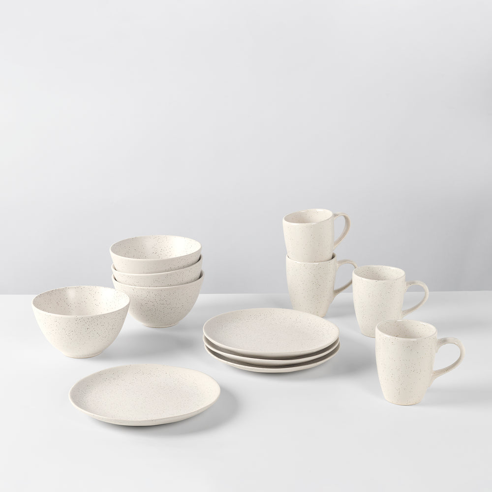 Broste Copenhagen Ontbijtset Nordic Vanilla 12-delig / 4  personen - 4 ontbijtborden, 4 kommen en 4 kopjes