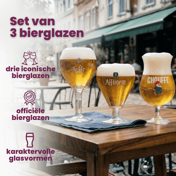 Bierglazen cadeau set - 3 stuks