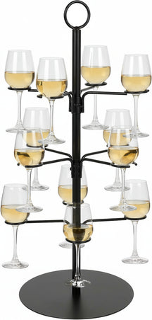 Cookinglife Etagere voor Cocktails - Cocktailboom - Cocktailtree - Geschikt voor 12 glazen - Zwart