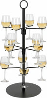 Cookinglife Etagere voor Cocktails - Cocktailboom - Cocktailtree - Geschikt voor 12 glazen - Zwart