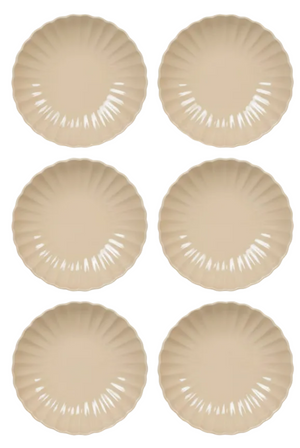 Cookinglife Diepe Borden / Pastaborden Cardida Beige ø 20 cm - 6 stuks