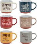 Cookinglife Koffiemokken Koffiekopjes - Koffietijd - 260 ml - 6 Stuks