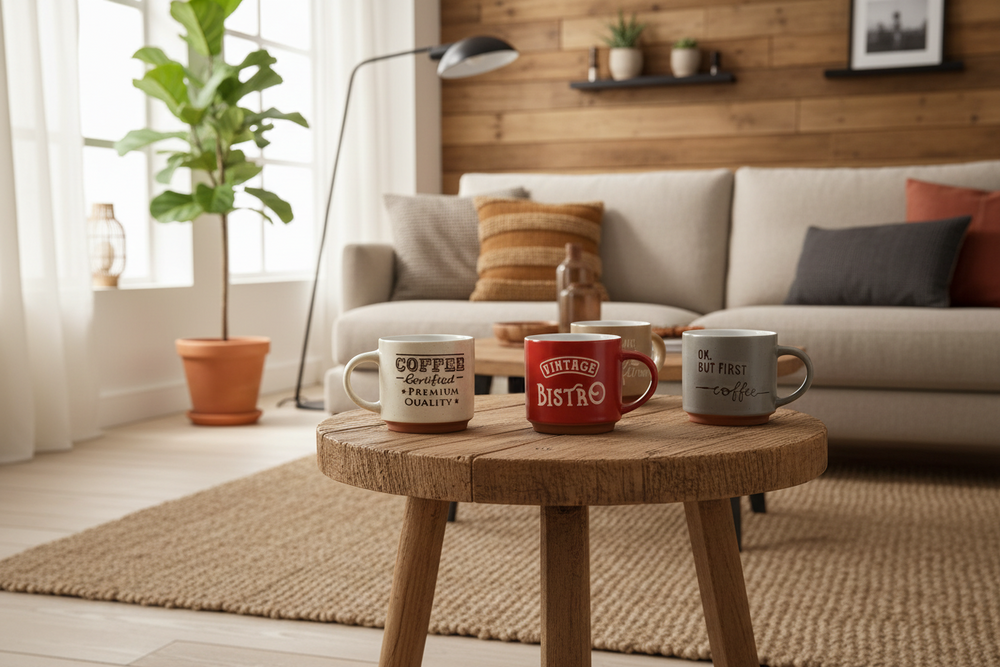 Cookinglife Koffiemokken Koffiekopjes - Koffietijd - 260 ml - 6 Stuks