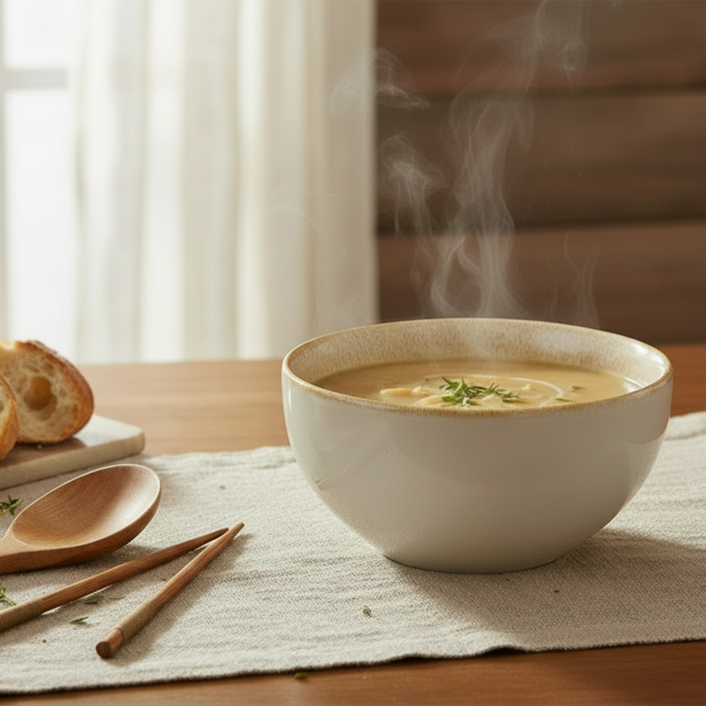 Cookinglife Soepkommen / Kommen Serene Zand ø 14 cm - Aardewerk - 4 stuks