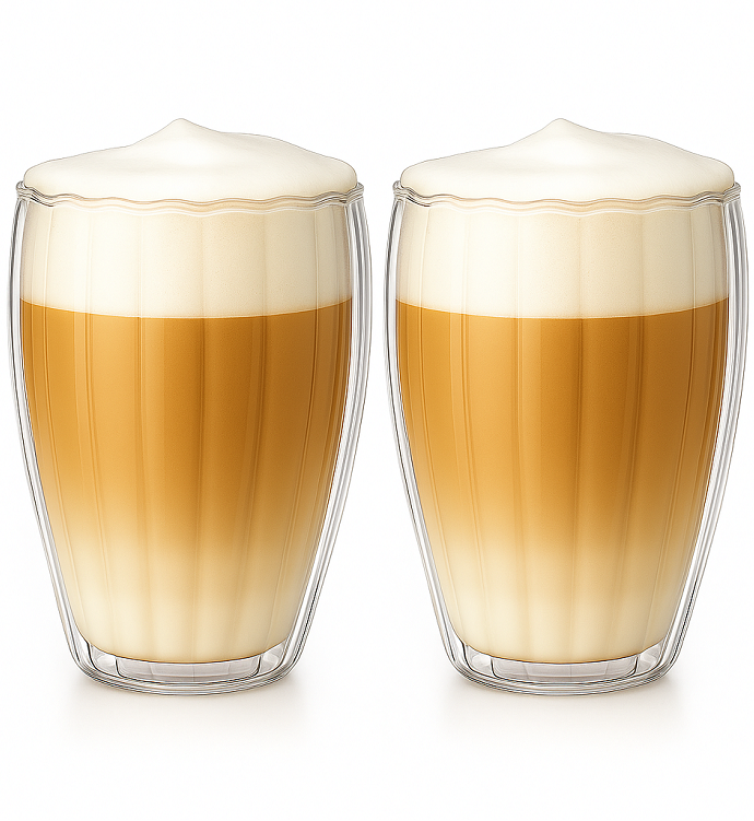 Cookinglife Dubbelwandige Latte Macchiato glazen / Koffieglazen Pumpkin 300 ml - 2 stuks