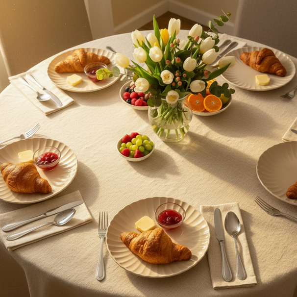 Cookinglife Ontbijtborden / Dessertborden Cardida Beige ø 19.5 cm - 6 stuks