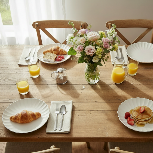 Cookinglife Ontbijtborden / Dessertborden Cardida Off White ø 19.5 cm - 6 stuks