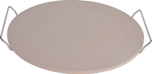 Cookinglife Pizzasteen met houder Fire & Flavour ø 33 cm -  Hittebestendig Steen - BBQ en Oven Gebruik