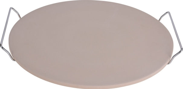 Pizzasteen met houder ø 33 cm -  Hittebestendig Steen - BBQ en Oven Gebruik - Cookinglife