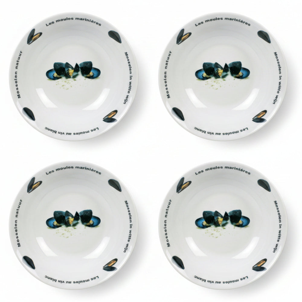 Cosy & Trendy Diep Bord / Mosselbord Deco ø 23 cm - 4 Stuks