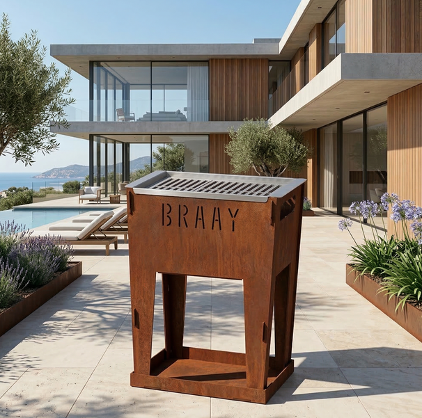 Design Cortenstaal Barbecue - Braay - Houtskool BBQ - 30x40x50 cm