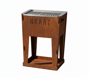 Design Cortenstaal Barbecue - Braay - Houtskool BBQ - 30x40x50 cm
