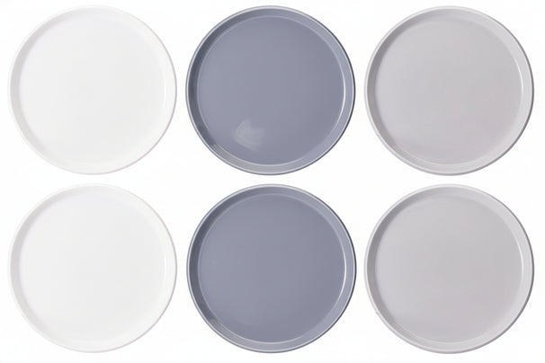 Dinerborden Siaki - Wit / Blauw / Grijs ø 26.5 cm - Porselein - 6 stuks - Cookinglife