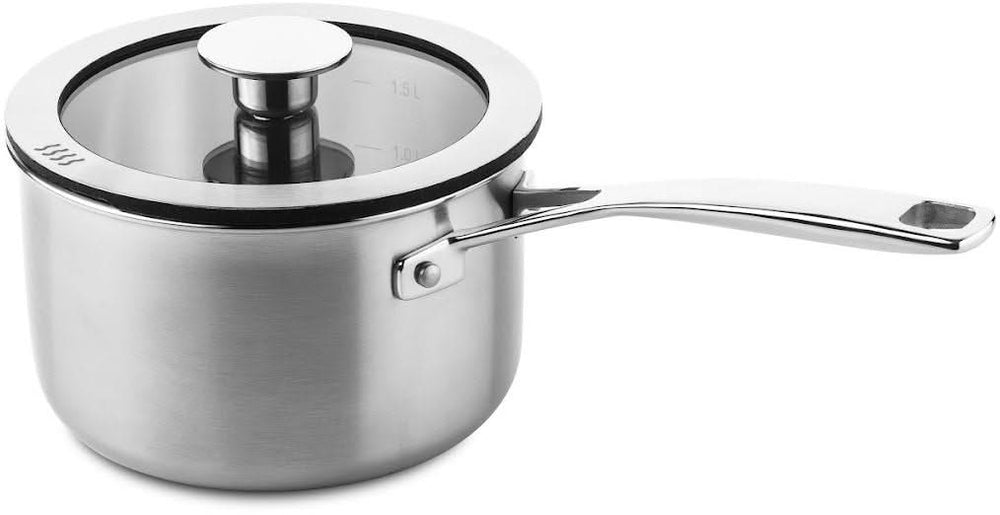 DUCQ Pannenset (Kookpan ø 16 / 18 / 20 / 24 cm + Steelpan ø 16 cm + Braadpan ø 26 cm) + Deksels - Downdraft - RVS - 6 delige set