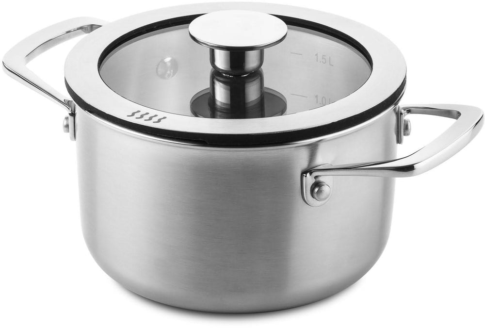 DUCQ Kookpan met deksel - Inductie - Downdraft - RVS - ø 16 cm / 1,5 liter