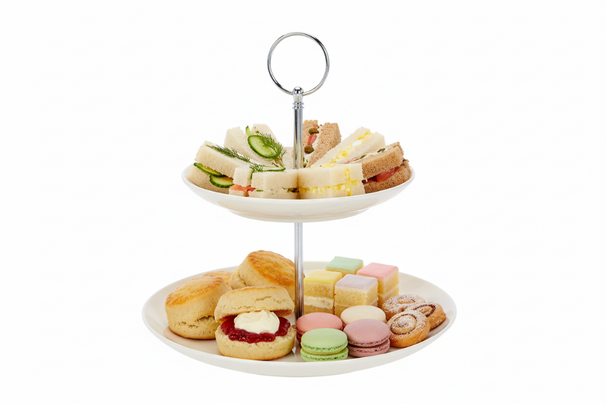 Etagère Porselein 2-laags ø 17 & 21 cm - Serveertoren voor Hapjes en Desserts - Cookinglife