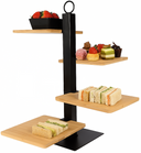 Cookinglife Etagere 4 Laags / Serveertoren + Schaaltje - Zwart Metaal