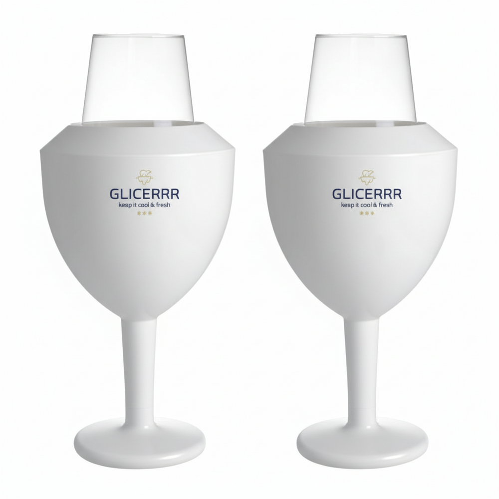 GLICERRR Wijnglas koeler en houder set + glas - 2 stuks