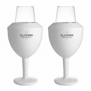 GLICERRR Wijnglas koeler en houder set + glas - 2 stuks