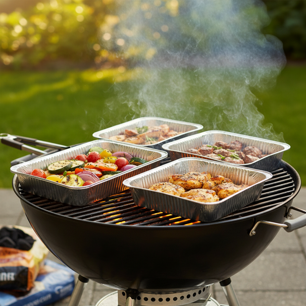 Cookinglife Grill BBQ Aluminium Bakjes / BBQ Grill Tray - 23 x 18 cm - 6 stuks