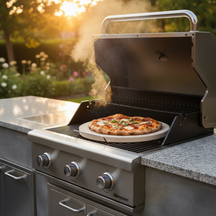 Cookinglife Grill Pizzasteen met houder ø 38 cm