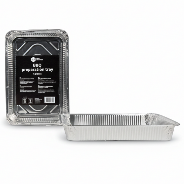 Cookinglife Grill BBQ Aluminium Bakjes / BBQ Grill Tray - 34 x 21 cm - 6 stuks