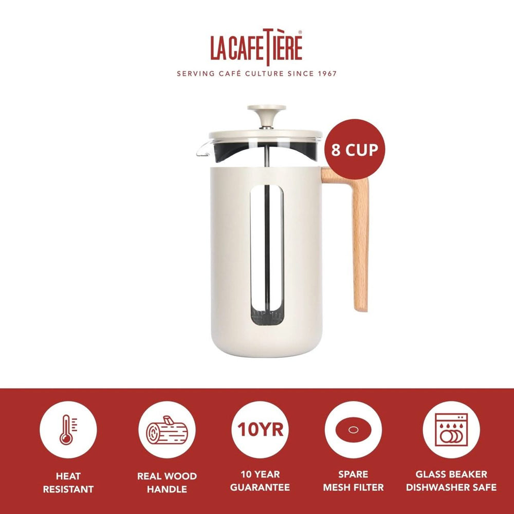 La Cafetière Cafetiere Pisa RVS / Latte Cream - 1 liter / 7 kops