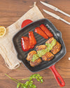 Blackwell Grillpan - Gietijzer - Rood - 27 x 27 cm - zonder anti-aanbaklaag - geschikt voor inductie