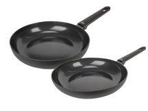 Cookinglife Koekenpannenset Black Cera - ø 24 & 28 cm - keramische anti-aanbaklaag - geschikt voor alle warmtebronnen