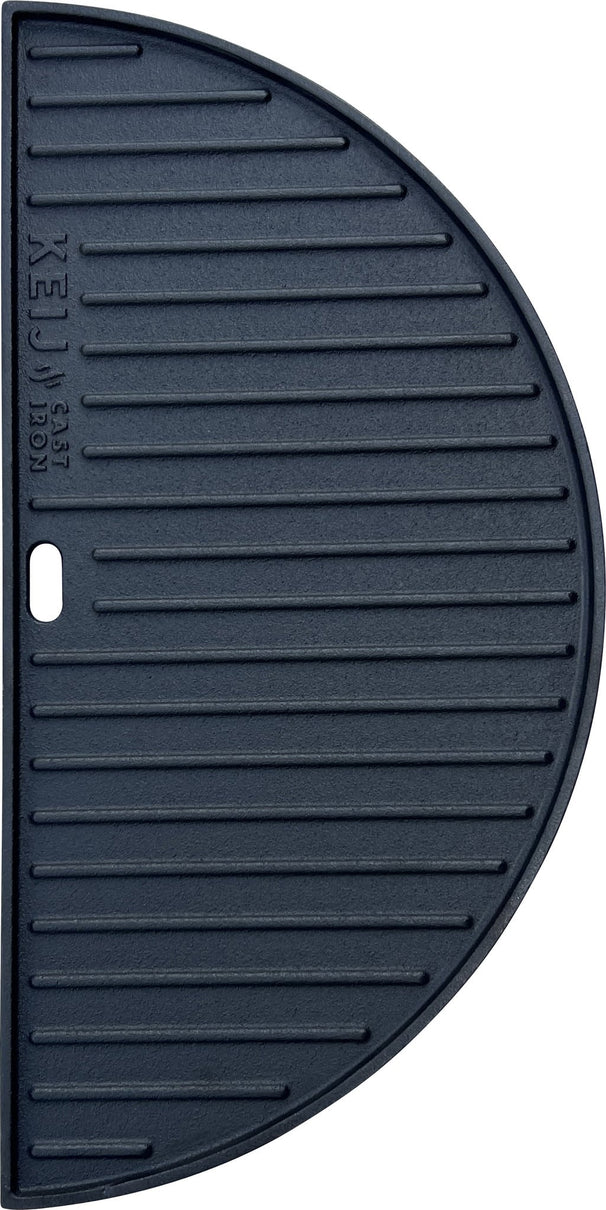 Keij Kamado Halve Maan Grillplaat / Plancha Large - Geëmailleerd Gietijzer - 2-zijdig - 46.5 cm - voor 21 inch Kamado's