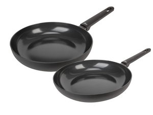 Cookinglife Koekenpannenset Black Cera 2-Delig ø 24 & 28 cm - keramische anti-aanbaklaag