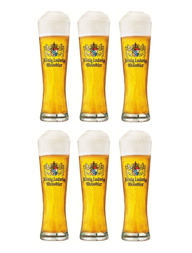 Konig Ludwig Bierglazen Weizen - 500 ml - 6 stuks