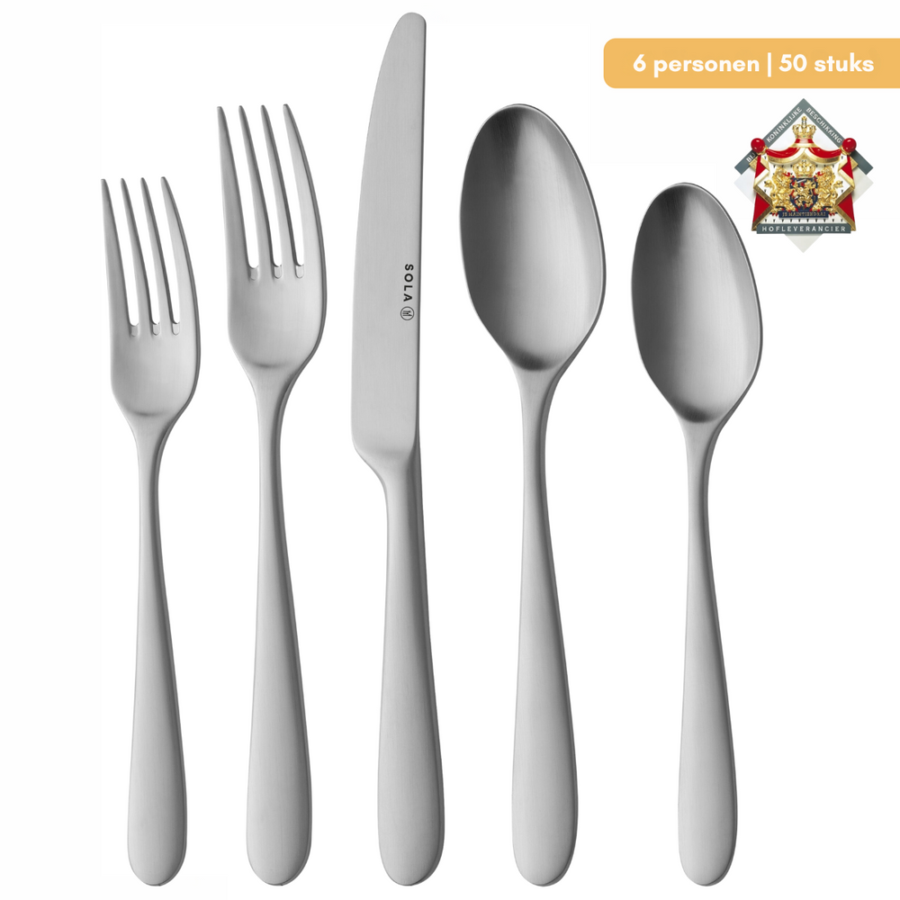 Sola Bestekset Nordica MAT - 18/10 RVS - 50 delig / 6 personen