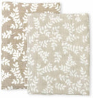 A Little Lovely Company Hydrofiele Doek - Bladeren - Taupe - 2 Stuks