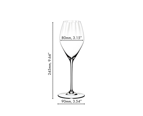 Riedel Wijnglazenset - Champagneglazen - Flutes - Performance - 375 ml - 4 Stuks
