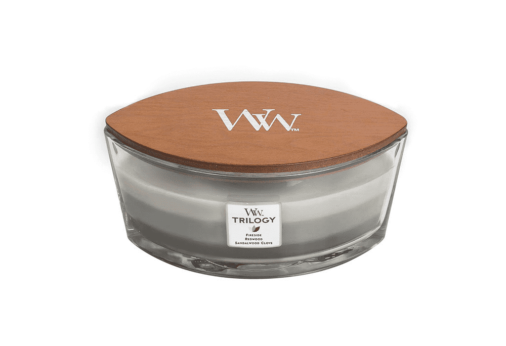 WoodWick Geurkaars Ellipse Trilogy Warm Woods - 9 cm / 19 cm