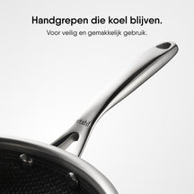 Stahl Cookware Koekenpannenset Hybrid 24 + 28 cm - Inclusief Glazen Deksels